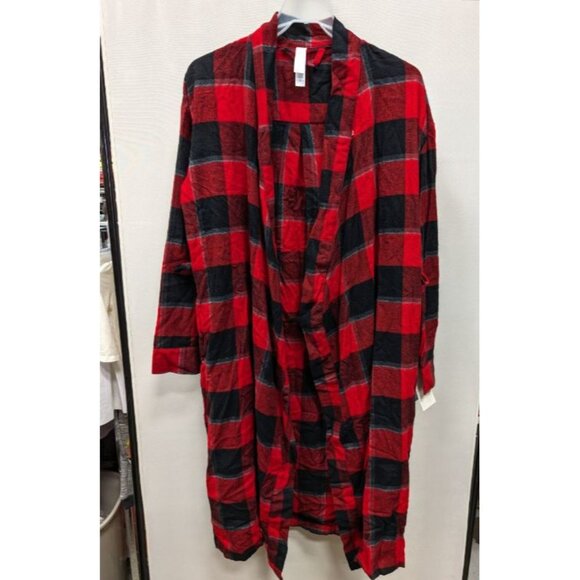Stars Above Women's Flannel Robe Red Buffalo Check XS/S - Picture 2 of 6